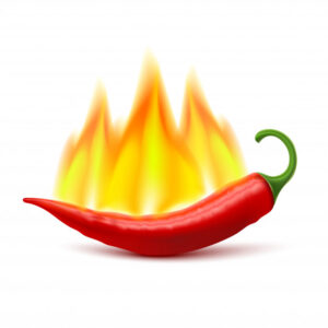 Flaming hot chili pepper